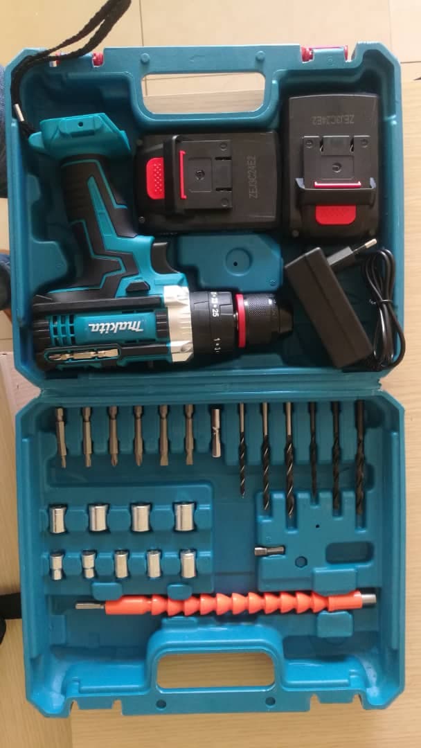 Drill with Drill Bits, Case, and Battery, Multipurpose